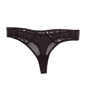 Knotty Obsidian Cut-Out Fishnet Thong