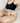 Knotty Black Ribbon Bloom Thong