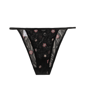 Knotty Sheer Floral-Embroidered Bikini