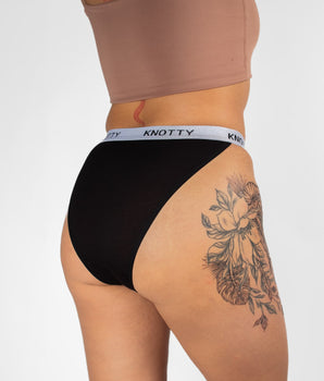 Knotty Black Cotton Banded Briefs