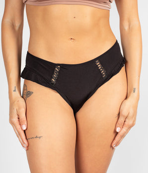 Knotty Black Flutter Cheeky