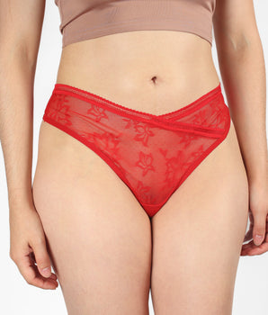 Knotty Blossom Merlot Thong