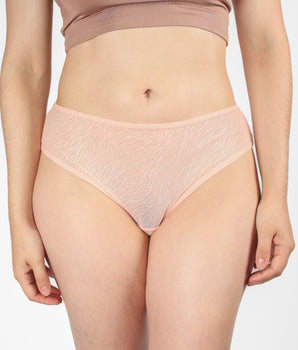 Knotty Blush Zebra Mesh Brief