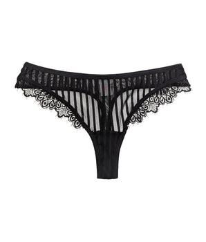 Knotty Stripe & Lace Charmer Thong