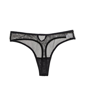 Knotty Black Fishnet Thong