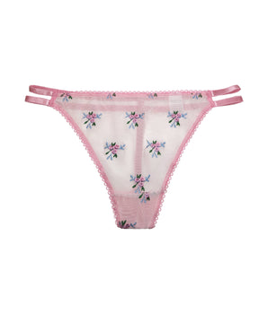 Knotty Embroidered Bouquet Mesh G-String