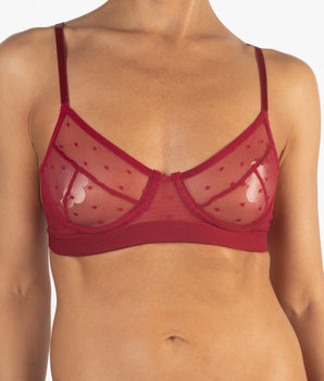 Knotty Blushing Rose Polka Dot Bra
