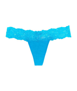 Knotty Neon Blue Lace-Band Thong