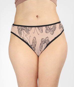 Knotty Butterfly Nude Mesh Briefs