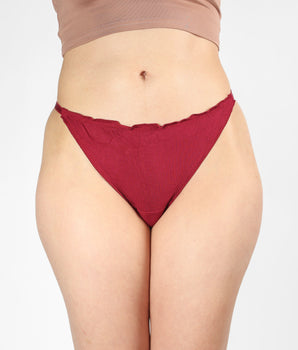 Knotty Cherry Cotton Ruffle Thong