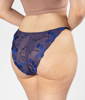 Knotty Enchanting Navy Floral Lace Bikini