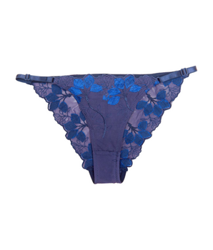 Knotty Enchanting Navy Floral Lace Bikini