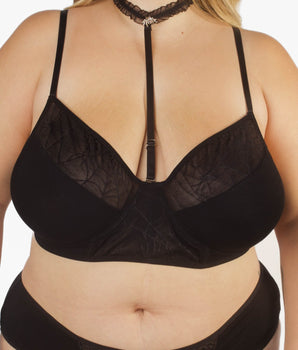 Knotty Fantasy Goth Cobweb Choker Bra