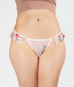Knotty Frilled Floral Mesh Cheeky