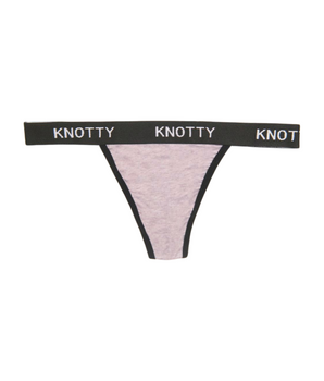 Knotty Grey Cotton Banded Thong