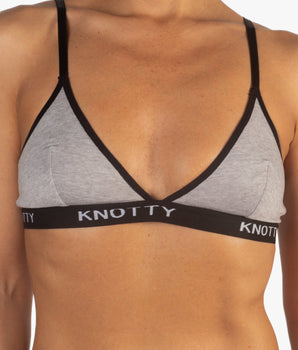 Knotty Knotty Grey Cotton Bra