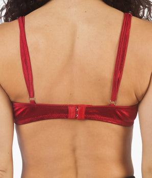Knotty Luxe Satin Bra - Wine Red
