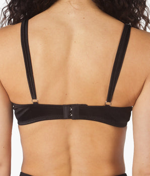 Knotty Luxe Satin Bra - Black