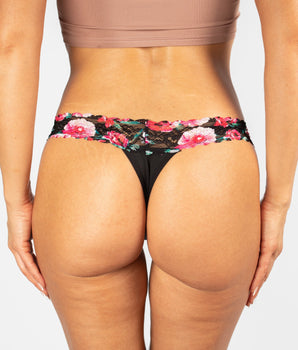 Knotty Midnight Garden Cotton Thong
