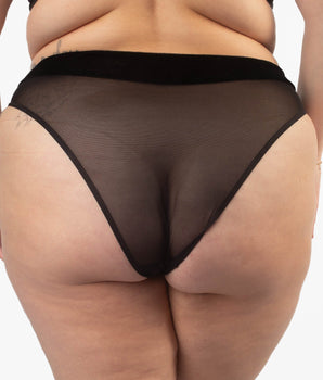 Knotty Miss Kitty Cat Velvet + Mesh Cheeky