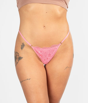 Knotty Pretty-In-Pink Low-Rise Thong