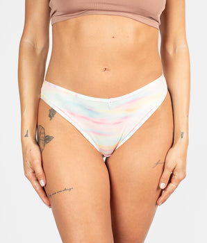 Knotty Rainbow Watercolour Ribbed Brief