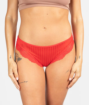 Knotty Rouge Stripe & Lace Cheeky