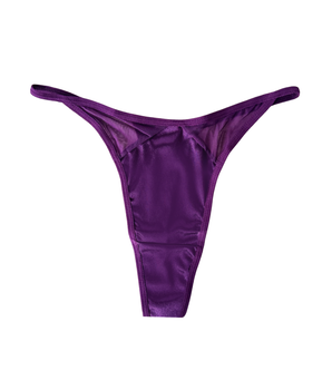 Knotty High-Rise Purple Satin Thong