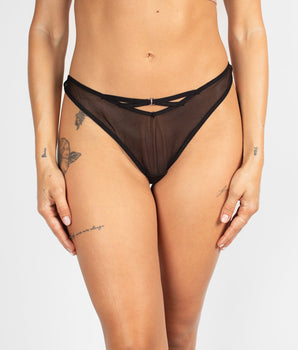 Knotty Sexy Double-Strap Mesh Thong