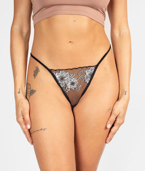 Knotty Silver Petal Garden Thong