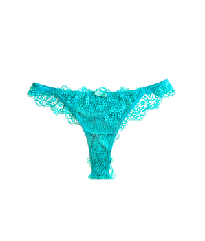 Knotty Allure Teal Lace Thong
