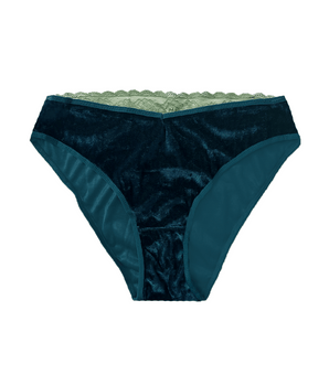 Knotty Velvet Lace-Trim Brief