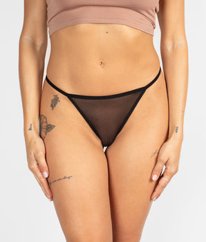 Knotty Vintage Vixen Black Lace Thong