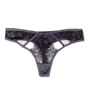 Knotty Lace Me In Grey Thong