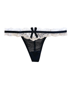 Knotty Black Parisian Lace G-String