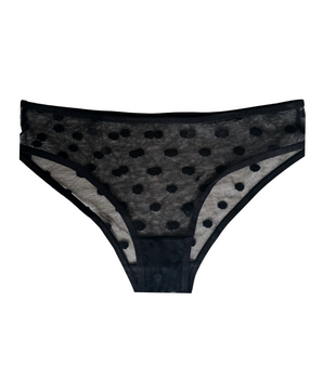 Knotty Midnight Polka Dot Mesh Bikini