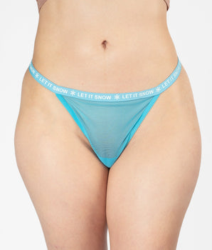 Knotty Aqua Let it Snow G-String