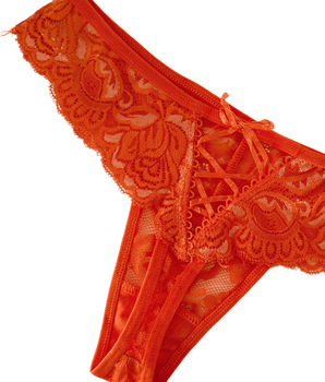 Knotty Autumn Lace Floral Thong