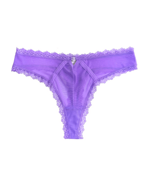 Knotty Violet Petal Mesh Thong