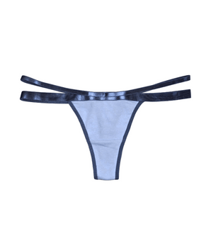 Knotty Double-Strap Ocean Blue Cotton Thong