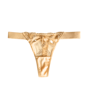 Knotty Gold Satin Thong