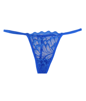 Knotty Royal Blue Petal Lace G-String