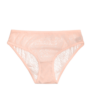 Knotty Blush Zebra Mesh Brief