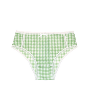 Knotty Green Gingham Mesh Brief