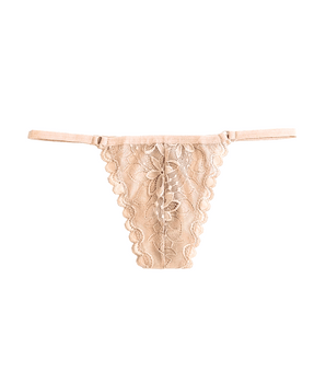 Knotty Nude Lined Lace Thong