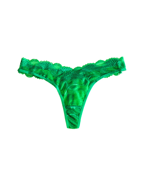 Knotty Kelly-Green Crossover Lace Thong