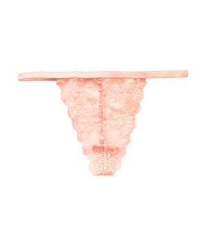 Knotty Peach Petal Lace G-String