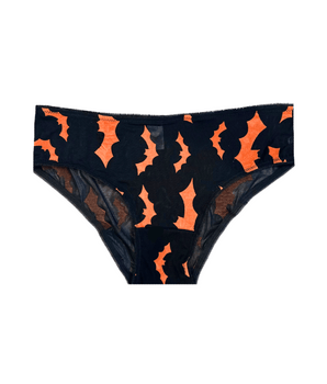 Knotty Velvet Mesh Orange Bat Brief