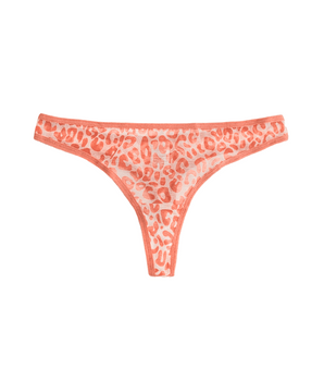 Knotty Peachy Leopard Thong