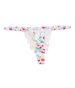 Knotty Painted Floral Peek-a-Boo Thong
